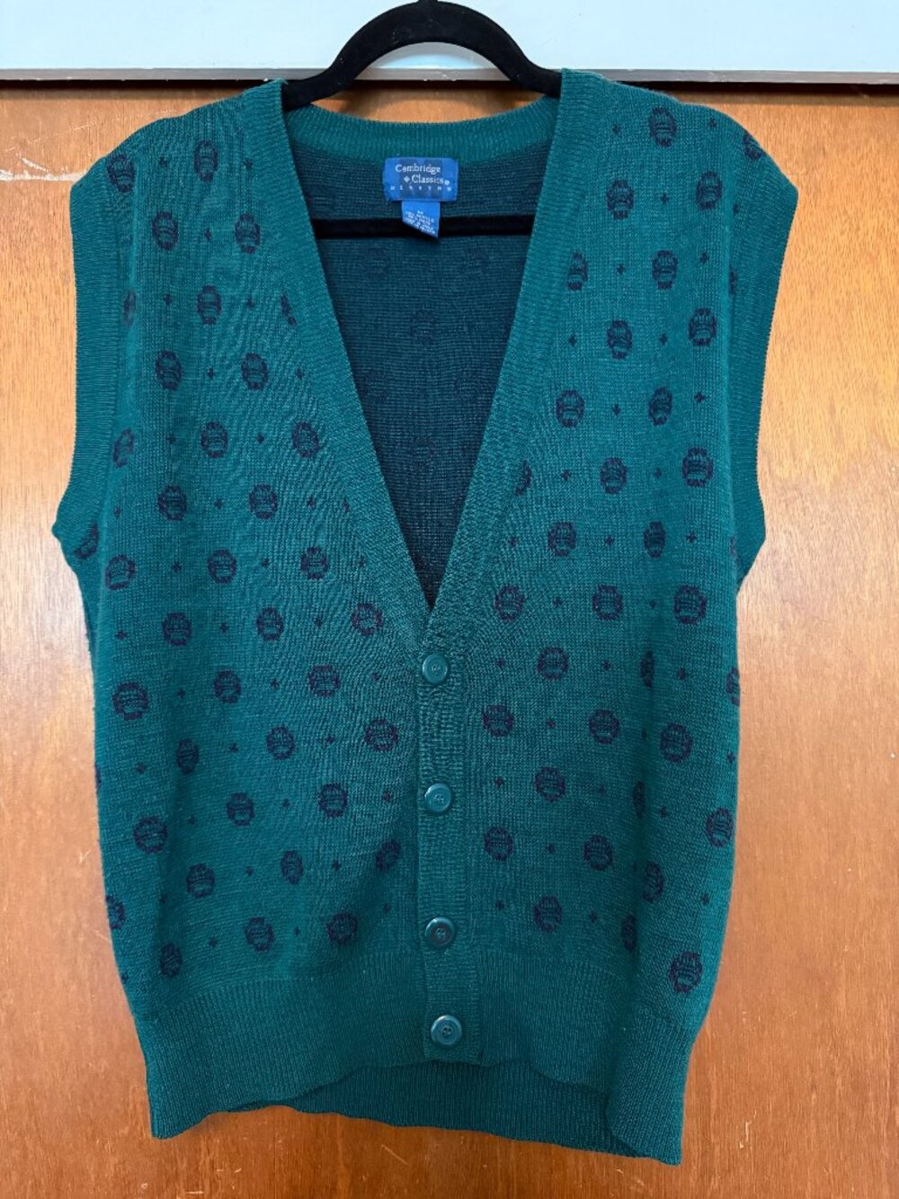 Green Patterned Sweater Vest